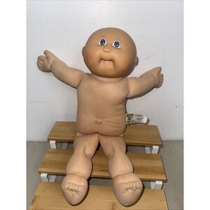 1985 Coleco Cabbage Patch Kids 14" Doll Bald Blue Eyes One Tooth  Vtg No Clothes
